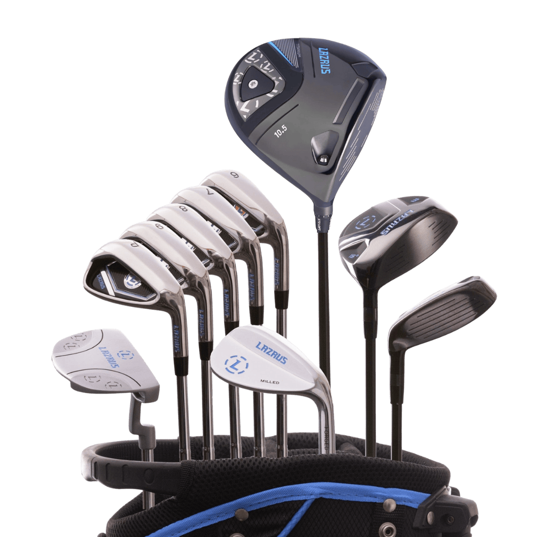 Lazrus Golf 11 pc Set - LAZ2 Driver, 3W, 4H, 6-PW Irons, 52° Wedge, Putter & Bag Optional