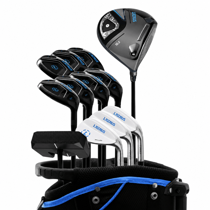Lazrus Golf 13 pc Set - Laz2 Driver, 3 Wedges Set, Hybrids (4-PW), Putter & Bag (optional)