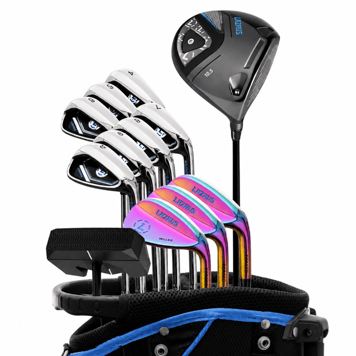 Lazrus Golf 13 pc Set - LAZ2 Driver, 3 Wedges Set, Irons (4-PW), Putter & Bag (optional)