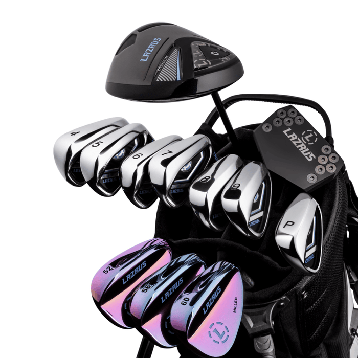 Lazrus Golf 13 pc Set - LAZ2 Driver, 3 Wedges Set, Irons (4-PW), Putter & Bag (optional)