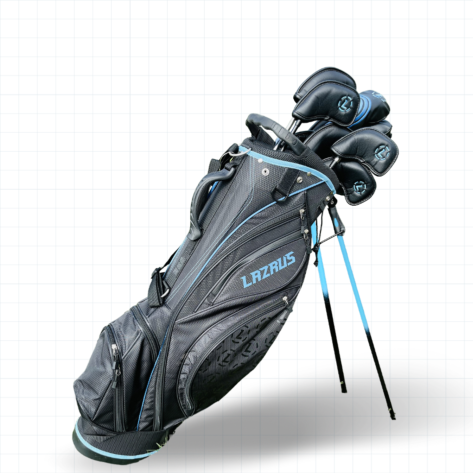 Lazrus Golf 11 pc Set - Driver, 3W, 4H, 6-PW Irons, 56° Wedge, Putter & Bag
