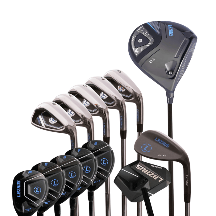 Lazrus Golf 8 pc Set - LAZ2 Driver, 6-PW Irons or 6-PW Hybrids, 52° Wedge, Putter