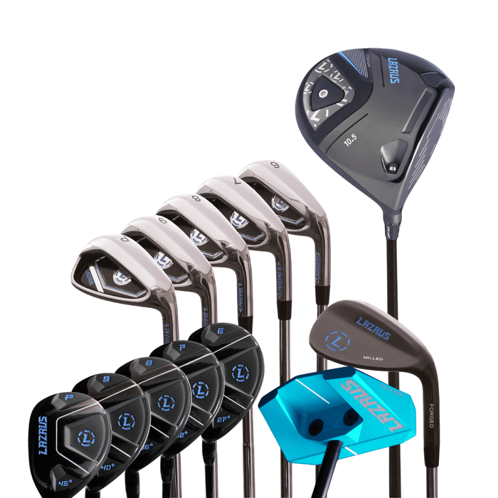 Lazrus Golf 8 pc Set - LAZ2 Driver, 6-PW Irons or 6-PW Hybrids, 52° Wedge, Putter