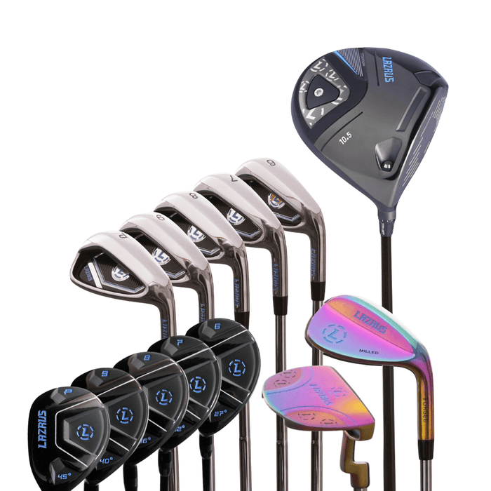 Lazrus Golf 8 pc Set - LAZ2 Driver, 6-PW Irons or 6-PW Hybrids, 52° Wedge, Putter