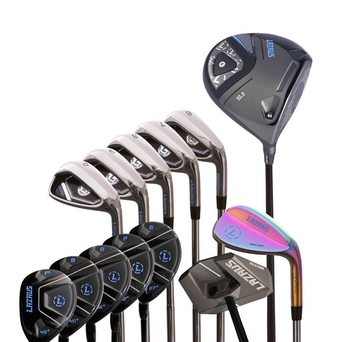 Lazrus Golf 8 pc Set - LAZ2 Driver, 6-PW Irons or 6-PW Hybrids, 52° Wedge, Putter