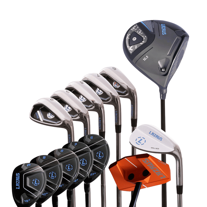 Lazrus Golf 8 pc Set - LAZ2 Driver, 6-PW Irons or 6-PW Hybrids, 52° Wedge, Putter
