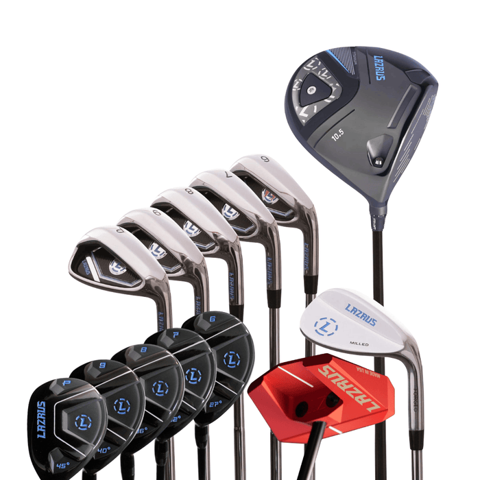 Lazrus Golf 8 pc Set - LAZ2 Driver, 6-PW Irons or 6-PW Hybrids, 52° Wedge, Putter