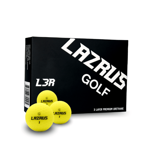 Lazrus L3R premium 3 piece urethane golf balls in yellow